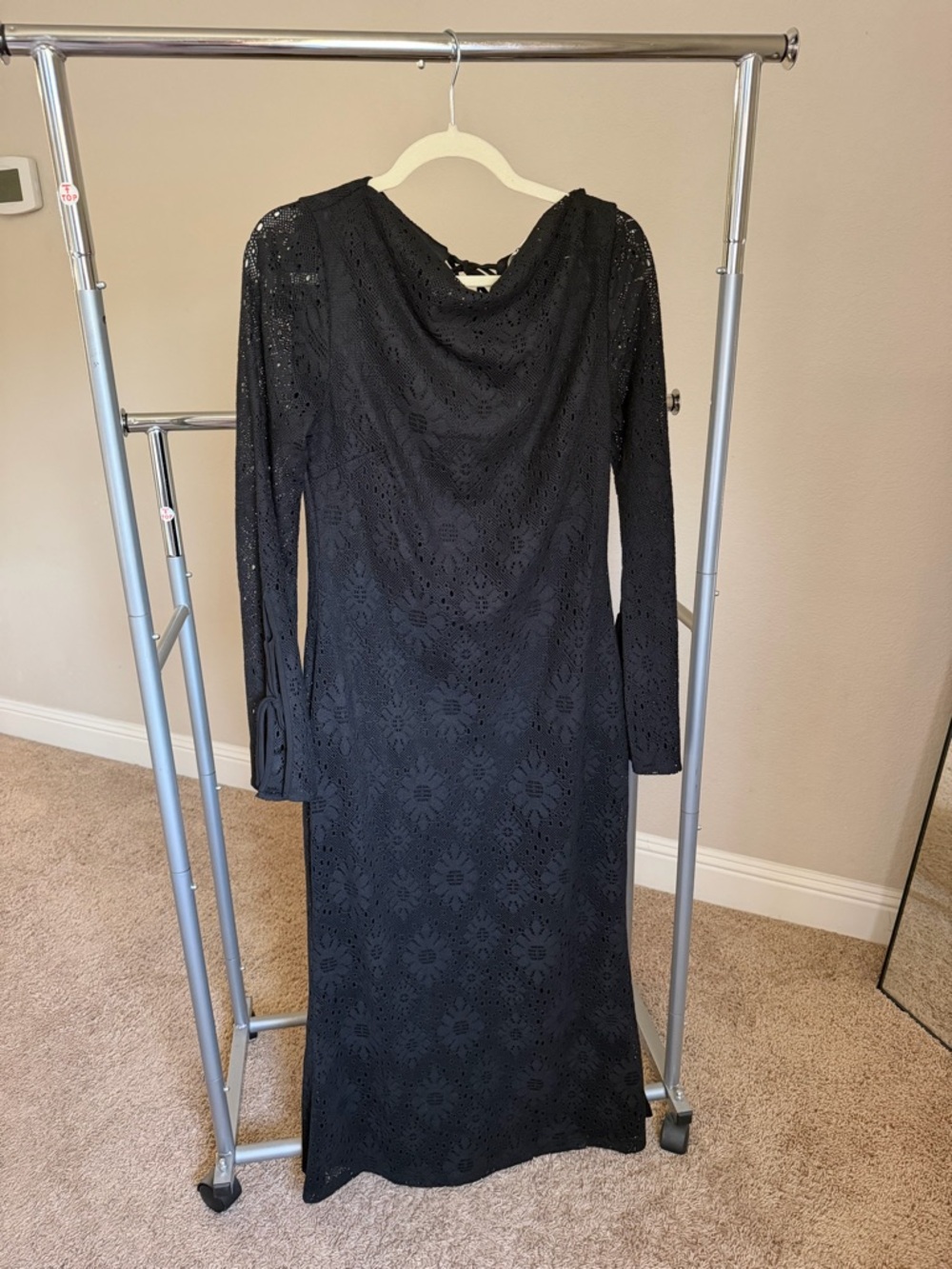 Black Long Sleeve Lace Maxi Dress